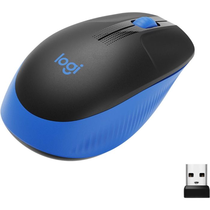 Logitech M190 Ratón Inalámbrico de Tamaño Completo Ergonómico para Manos Grandes, RF, 18 Meses de Batería, Azul 1