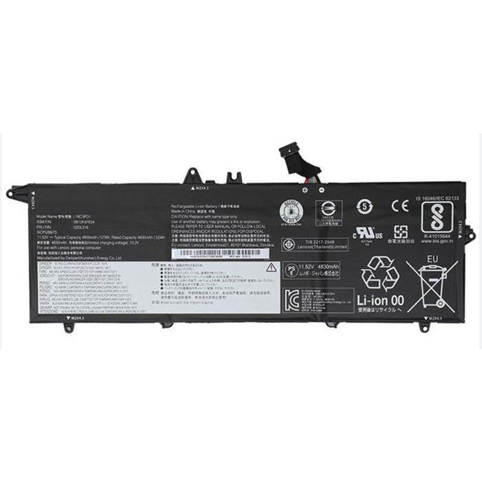 Lenovo Internal Lithium-Ion battery, 57Wh capacity, 11.58V, compatible with Lenovo ThinkPad T490s, T495s, and T14s Gen 1 laptops.