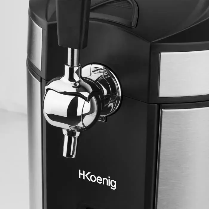 HKoeNIG Dispensador de cerveza BW1880 - Barril 5L - Negro / Acero inoxidable 2