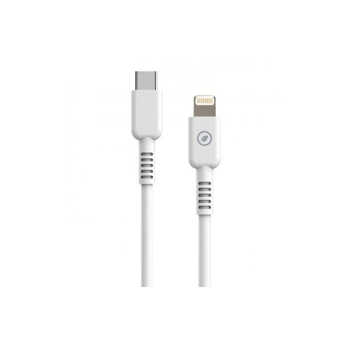 Cable USB 2.0 Tipo-C Lightning Muvit For Change MCUSC0006/ USB Tipo-C Macho - Lightning/ Hasta 27W/ 1.2m/ Blanco