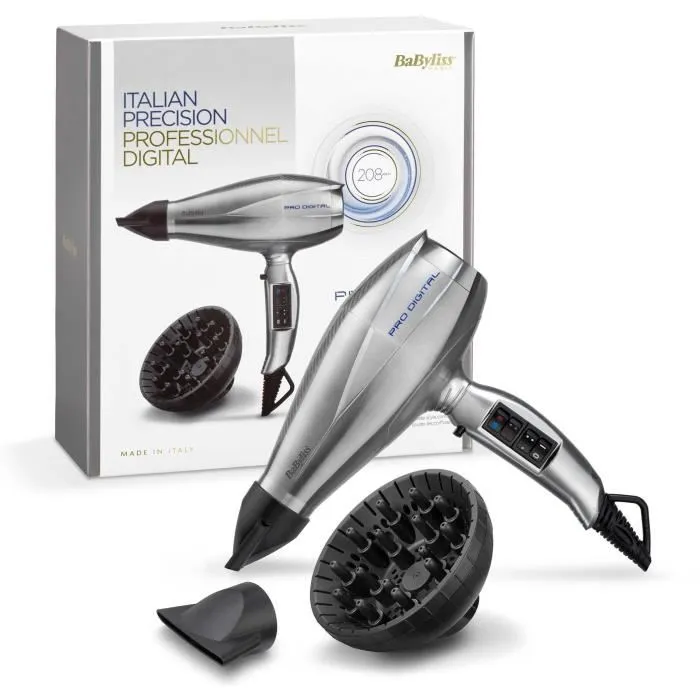 Babyliss Secador de Pelo Pro Digital 6000E 2200W Motor EC Digital Iónico 208km/h 1