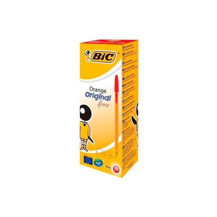 Bic Bolígrafo Naranja Original Fine Rojo Caja 20 Ud