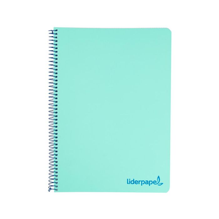 Cuaderno Espiral Liderpapel A5 Micro Wonder Tapa Plastico 120H 90 gr Cuadro 5 mm 5 Bandas 6 Taladros Color Verde 1