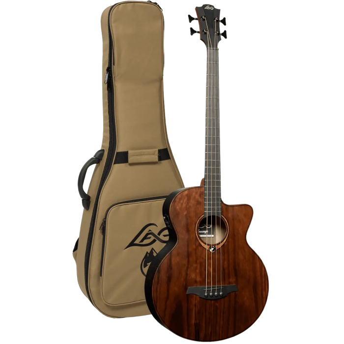 LAG Bajo Acústico Jumbo A/E Natural Satinado - Cuerpo de Brankowood y Eucalipto Ahumado, Electrónica Stage-LAG 3