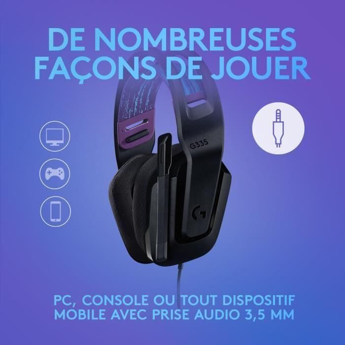 Logitech G335 Auriculares Gaming con Micrófono, Diadema Ajustable, Plug and Play, Compatible con PC, Consolas y Móviles, 240g, Negro - 981-000978 2