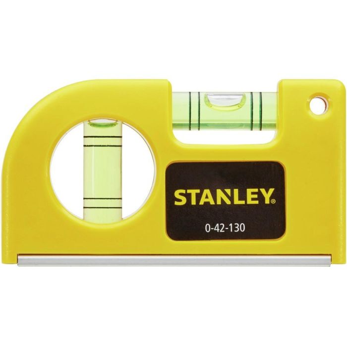 Stanley 0-42-130 Nivel de Bolsillo de 140mm Compacto para Mediciones Precisas, 2 Burbujas, Plástico Resistente Amarillo 1 Stanley 0-42-130 Nivel de Bolsillo de 140mm Compacto para Mediciones Precisas, 2 Burbujas, Plástico Resistente Amarillo 1