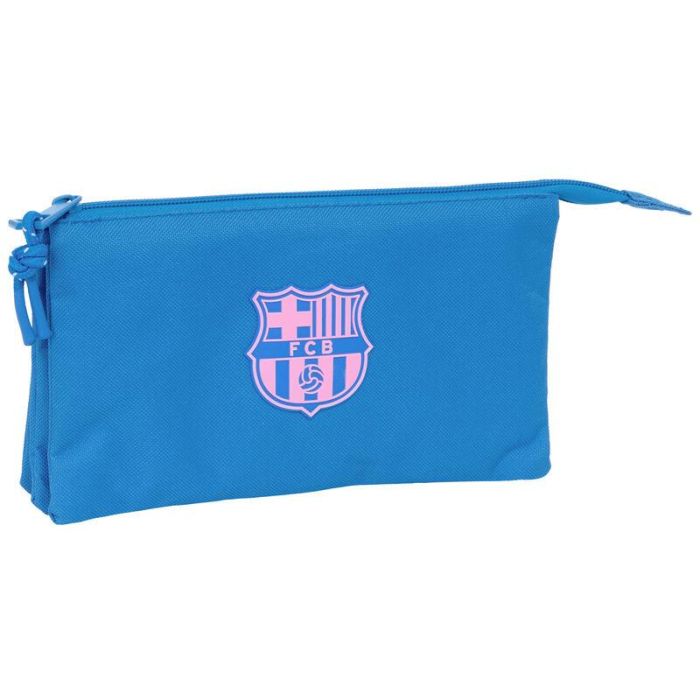 Safta Portatodo Triple F.C.Barcelona Índigo para Niña 22x12x3 cm - Estuche Escolar con 3 Compartimentos +3 Años
