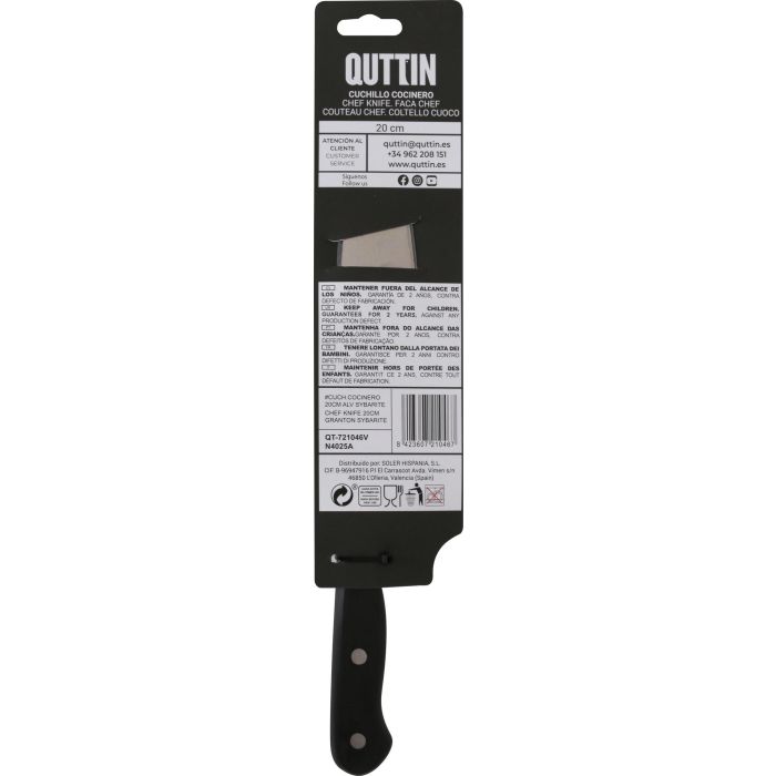 Cuchillo Cocinero Sybarite 20 cm con Alveolos - Quttin (8 Unidades) 2 Cuchillo Cocinero Sybarite 20 cm con Alveolos - Quttin (8 Unidades) 2