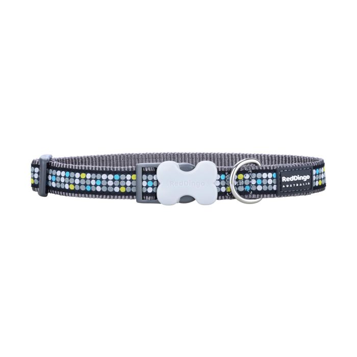 Red Dingo Collar Ajustable Modern On Cool Grey 25 mm X 41-63 cm 1