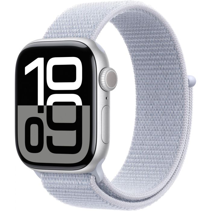 Apple Watch Series 10 GPS 42mm Caja de Aluminio Plateado con Correa Deportiva Azul Nube 0 Apple Watch Series 10 GPS 42mm Caja de Aluminio Plateado con Correa Deportiva Azul Nube 0