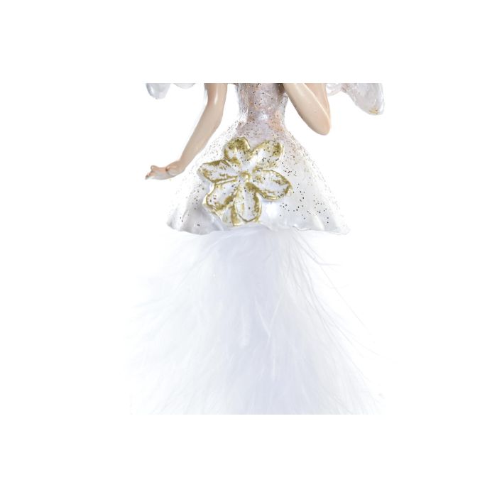 DKD Home Decor Decoración Colgante de Navidad Ángel Tradicional Blanco Dorado Resina Poliéster 4x7x6 cm - Set de 12 Unidades 2 DKD Home Decor Decoración Colgante de Navidad Ángel Tradicional Blanco Dorado Resina Poliéster 4x7x6 cm - Set de 12 Unidades 2
