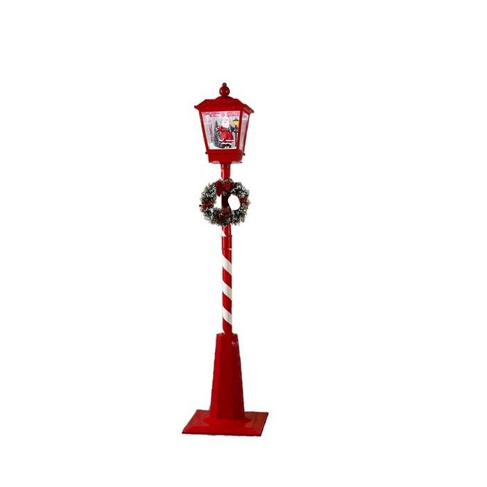 Farola Navidad Tradicional DKD Home Decor Rojo Blanco 30 x 180 x 30 cm