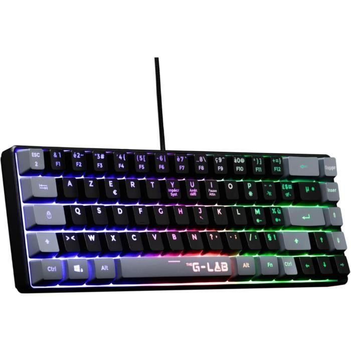 Teclado Gaming - THE G-LAB - KEYZ-HYDRO-BKG/FR - 60% Membrana 2 colores Teclas Negro + Gris Teclado Gaming - THE G-LAB - KEYZ-HYDRO-BKG/FR - 60% Membrana 2 colores Teclas Negro + Gris