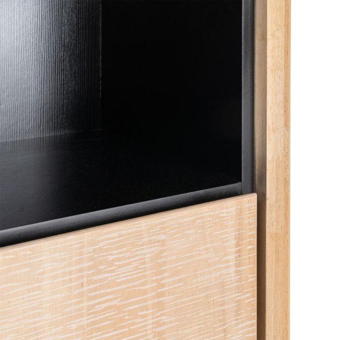 Armario Natural-Negro Madera-Metal 89,50 X 40 X 204 cm
