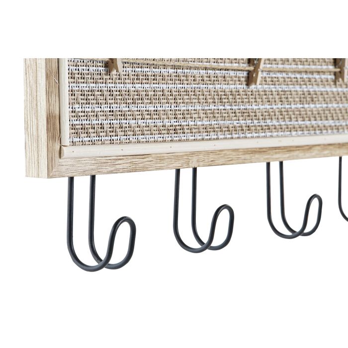 DKD Home Decor Perchero de Pared Boho Natural de MDF y Metal con 4 Ganchos, Colección Decape Flower 40x15.5x3.5 cm (Set de 2) 1 DKD Home Decor Perchero de Pared Boho Natural de MDF y Metal con 4 Ganchos, Colección Decape Flower 40x15.5x3.5 cm (Set de 2) 1