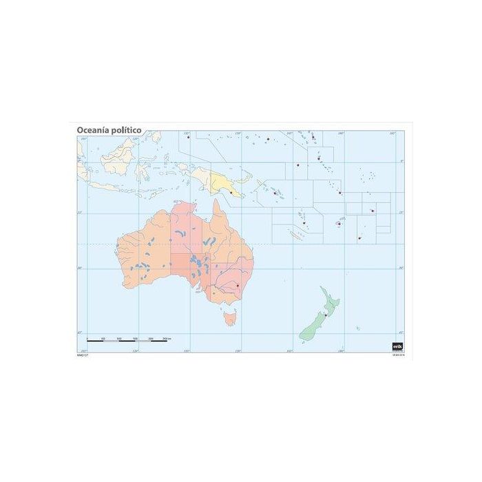 Mapa Mudo Erik Color Politico Oceania 50 unidades