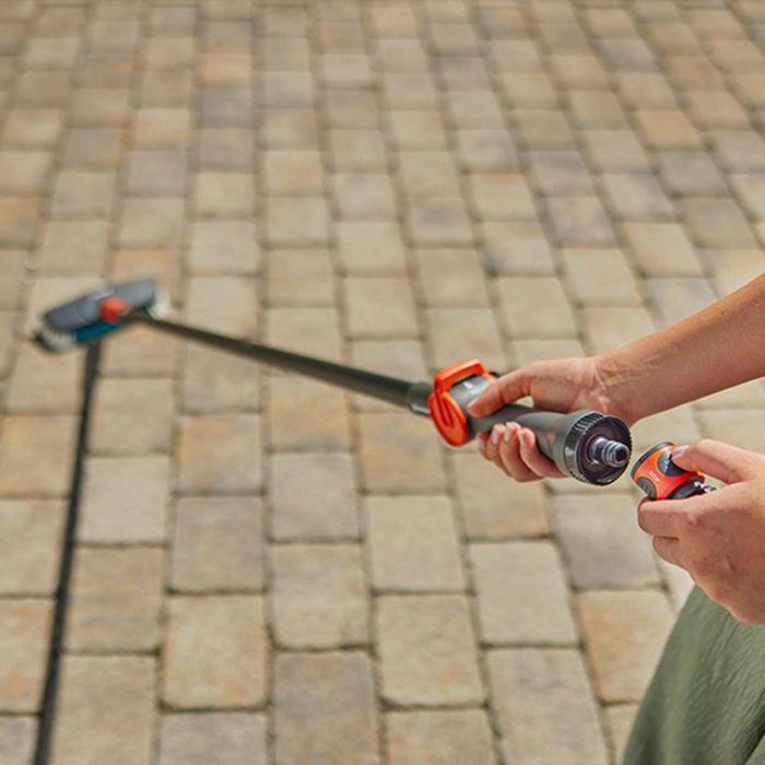 Gardena Mango de limpieza conductor de agua Cleansystem 150 cm con regulador de jabón y bloqueo del caudal