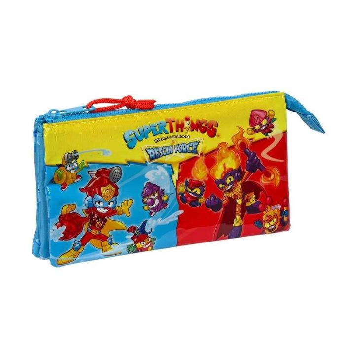 Portatodo Triple SuperThings Rescue force Azul 22 x 12 x 3 cm Portatodo Triple SuperThings Rescue force Azul 22 x 12 x 3 cm