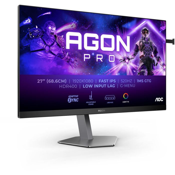 AOC AG276FK Monitor Gaming 27" Full HD IPS 520Hz 0.5ms Negro Gris 0 AOC AG276FK Monitor Gaming 27" Full HD IPS 520Hz 0.5ms Negro Gris 0
