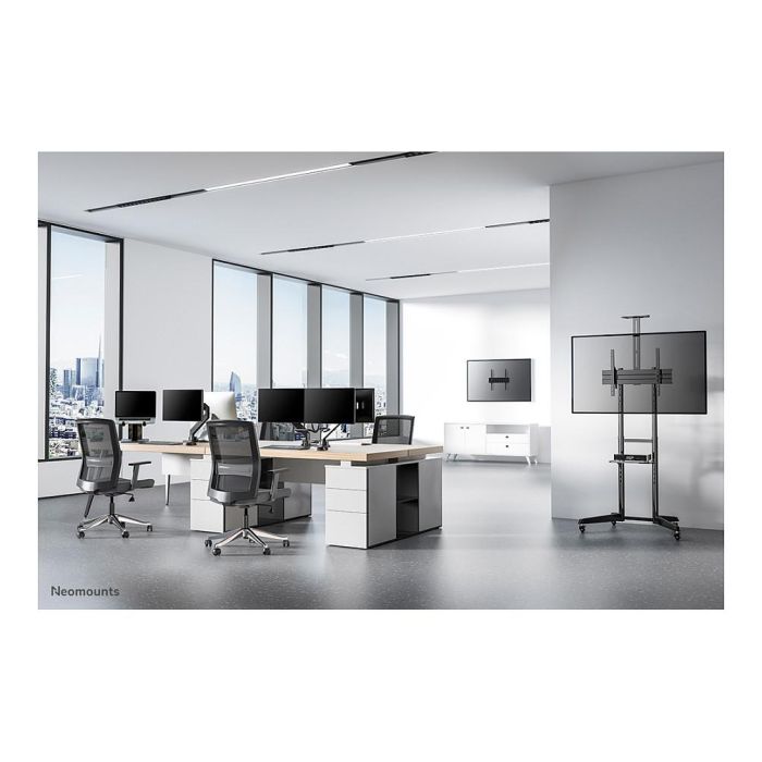 Neomounts FL50-550BL1 Soporte Móvil para Pantalla, Carro con Ruedas para TV/Monitor 37-70", Soporta 50 kg, VESA 100x100-600x400, Incluye Estante, Altura Ajustable - Negro Neomounts FL50-550BL1 Soporte Móvil para Pantalla, Carro con Ruedas para TV/Monitor 37-70", Soporta 50 kg, VESA 100x100-600x400, Incluye Estante, Altura Ajustable - Negro