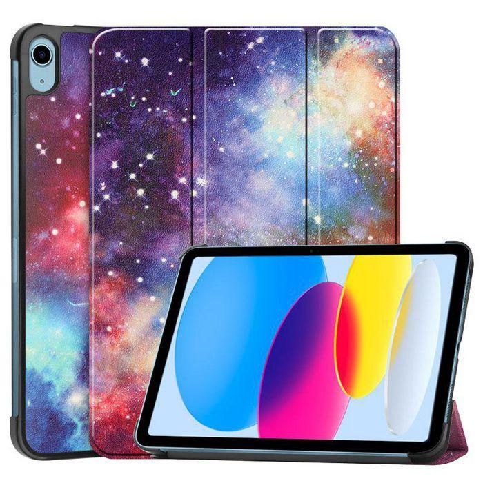 CoreParts For Apple iPad 10th Gen 10.9-inch (2022) Tri-fold Caster Hard Shell Cover with Auto Wake Function - Galaxy Style CoreParts For Apple iPad 10th Gen 10.9-inch (2022) Tri-fold Caster Hard Shell Cover with Auto Wake Function - Galaxy Style