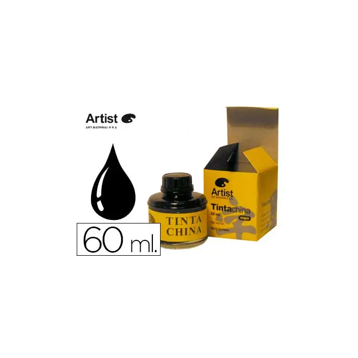 Artist Tinta China Negra Bote 60 ml Para Papel Y Cartón Totalmente Opaca 0 Artist Tinta China Negra Bote 60 ml Para Papel Y Cartón Totalmente Opaca 0