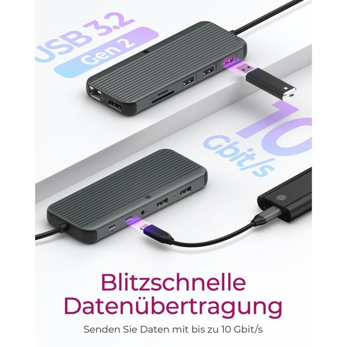 ICY BOX IB-DK4060-CPD USB-C 12-in-1 PD 100W DockingStation 6