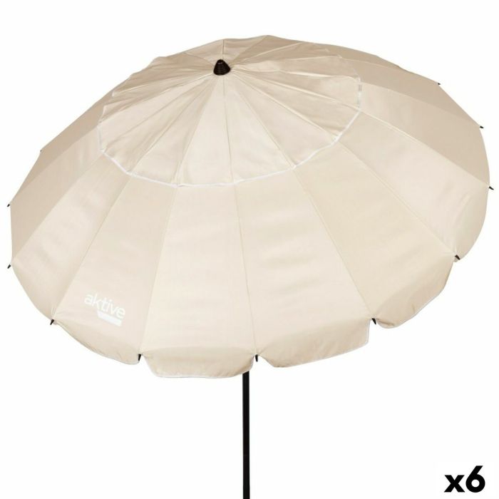 Sombrilla Aktive Crema Aluminio 240 x 235 x 240 cm (6 Unidades) Sombrilla Aktive Crema Aluminio 240 x 235 x 240 cm (6 Unidades)