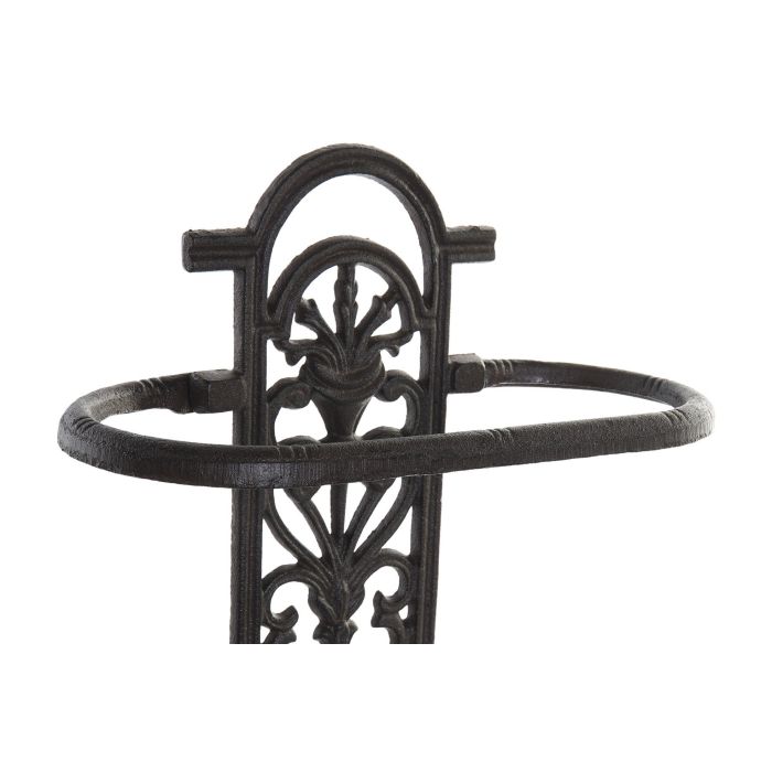 DKD Home Decor Paraguero de Hierro Colado Marrón para Terraza y Jardín, Desmontable, Dimensiones 15.5x31x51 cm, Peso 4.5 kg 2