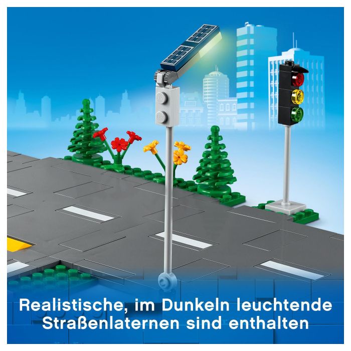 LEGO 60304 Intersección para montar, Juego de Construcción de Ciudades con Paneles y Carreteras para Montar