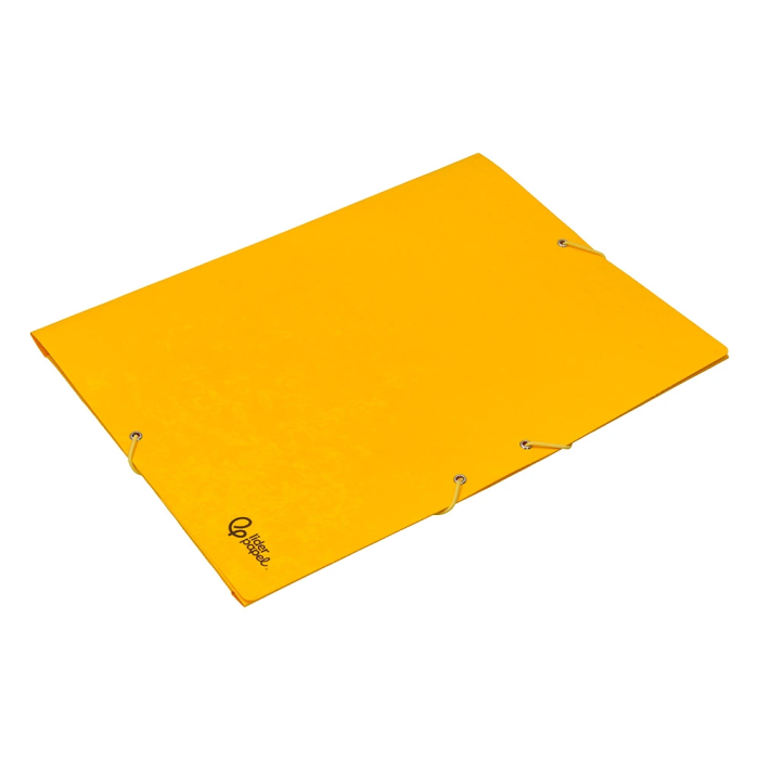 Liderpapel Carpeta Gomas Tres Solapas Cartón Simil Prespan Folio Color Amarillo 5