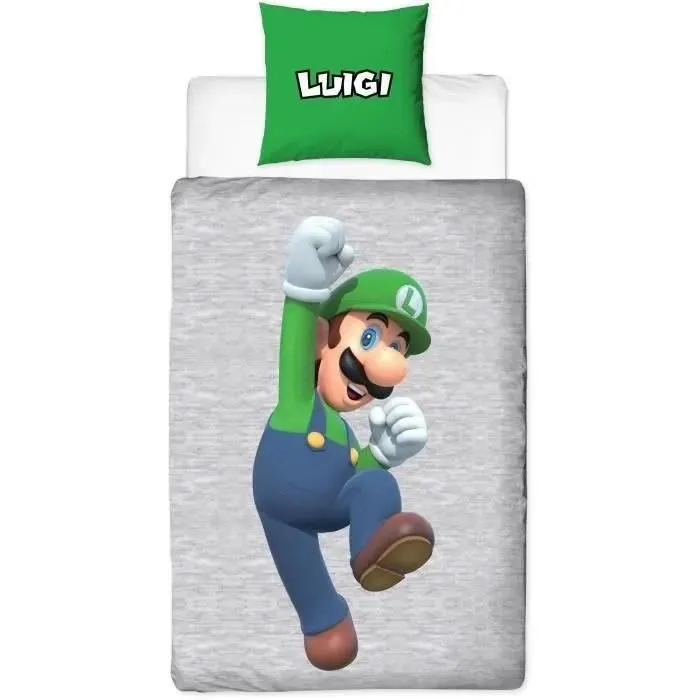 Mario Bros Juego de Cama Reversible Mario y Luigi Microfibra Funda Nórdica 140x200 cm Funda Almohada 63x63 cm 4