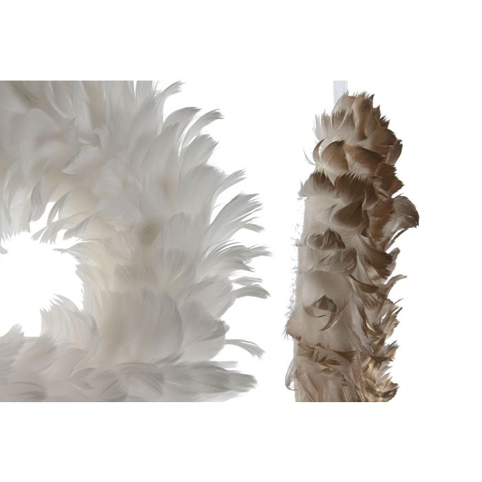 Corona Navidad Moderna DKD Home Decor Dorado Blanco 7 x 30 x 30 cm (2 Unidades) 1 Corona Navidad Moderna DKD Home Decor Dorado Blanco 7 x 30 x 30 cm (2 Unidades) 1