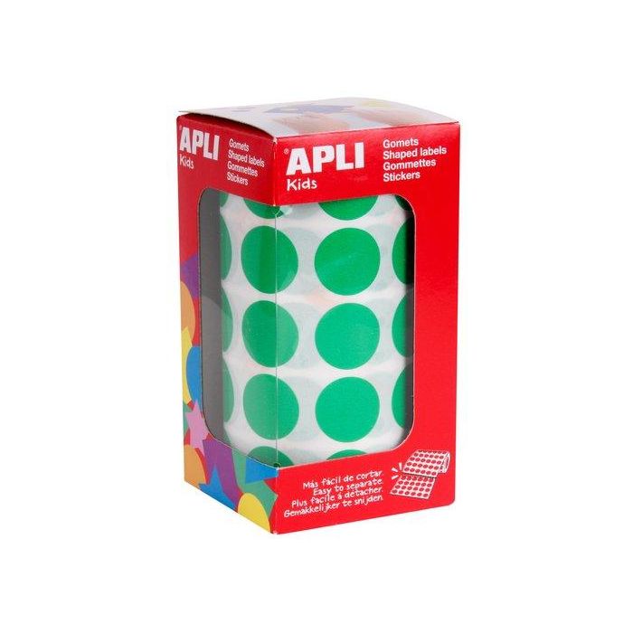 Apli Gomets Redondos 20 mm Rollo Verde