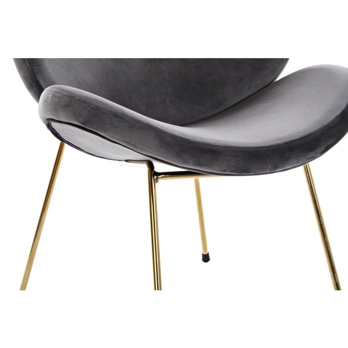 DKD Home Decor Silla Jiete polyester Gris Claro Dorado 62 x 58 x 73 cm Estilo Chic 3