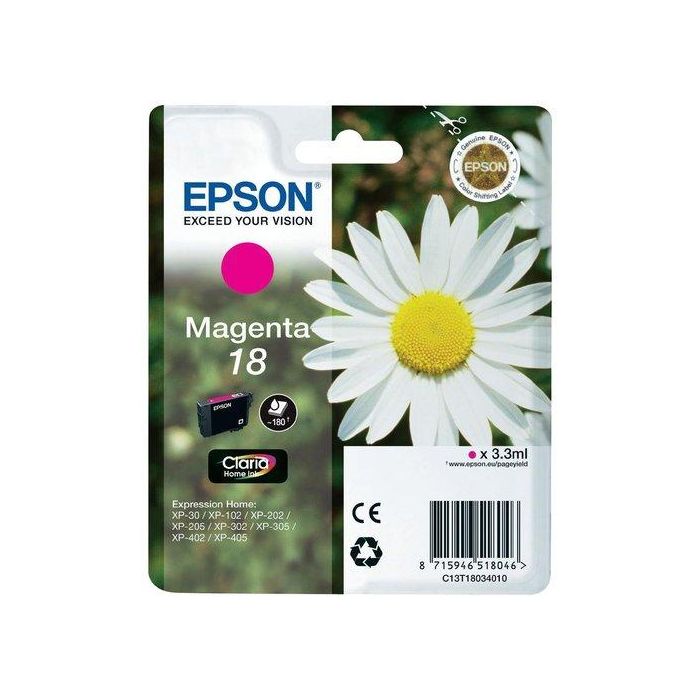 Epson Expression Home XP-102/205/305/405 Cartucho Magenta nº18