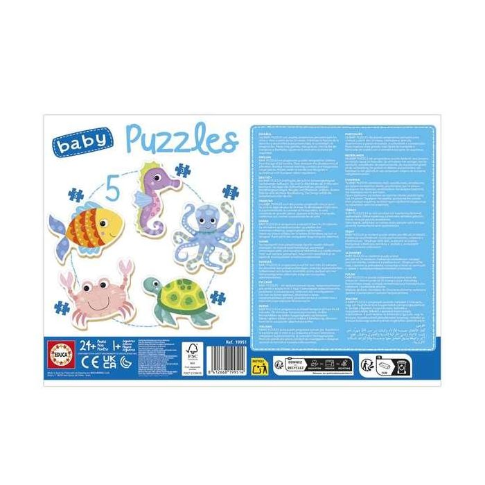 Educa Baby Puzzles Animales Acuáticos Contiene 5 Puzzles 3