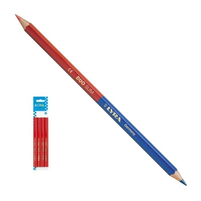 ACHA Lápiz Mina 2,8mm, Colores Azul y Rojo, Blíster de 4 Unidades