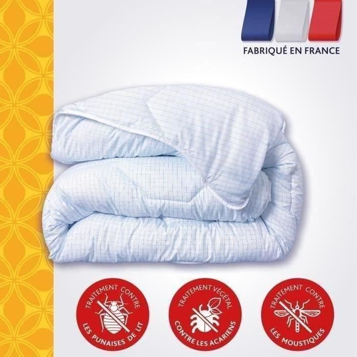 DODO edredón nórdico templado 240x260 cm - 2 personas - Protección antiinsectos y antiácaros - 300 g/m² - Blanco - Hecho en Francia 1