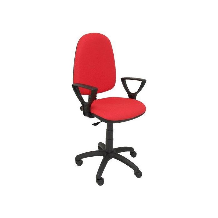 Piqueras y Crespo Silla de oficina ergonómica Ayna, asiento y respaldo acolchados en tejido BALI rojo, modelo 04CPBALI350BGOLF