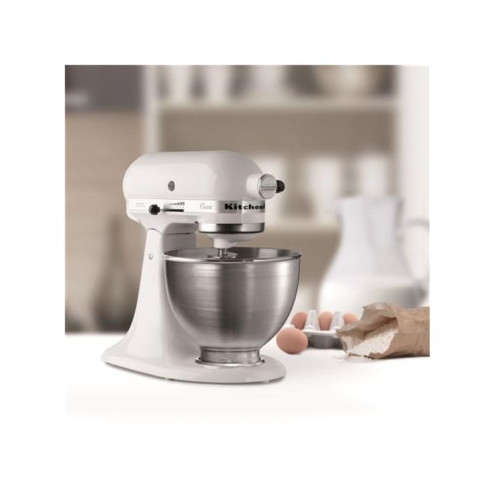 Kitchenaid 5K45SS EWH Robot Classic Blanco - Robot de Cocina de 4,28 Litros con Acción Planetaria 1 Kitchenaid 5K45SS EWH Robot Classic Blanco - Robot de Cocina de 4,28 Litros con Acción Planetaria 1