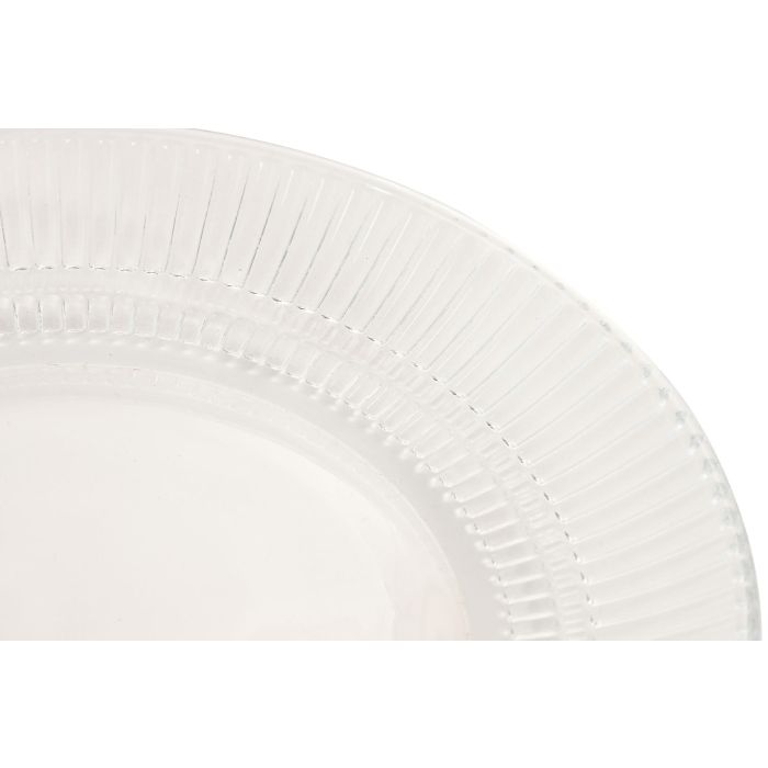 Plato Basicos DKD Home Decor Transparente 25 x 2.6 x 25 cm (4 Unidades) 2