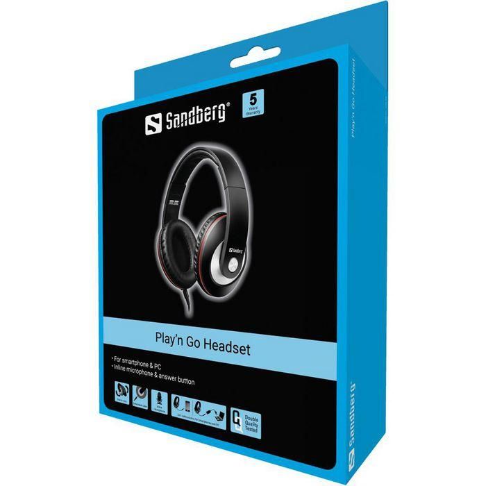 Sandberg Play'n Go Headset Black 1 Sandberg Play'n Go Headset Black 1
