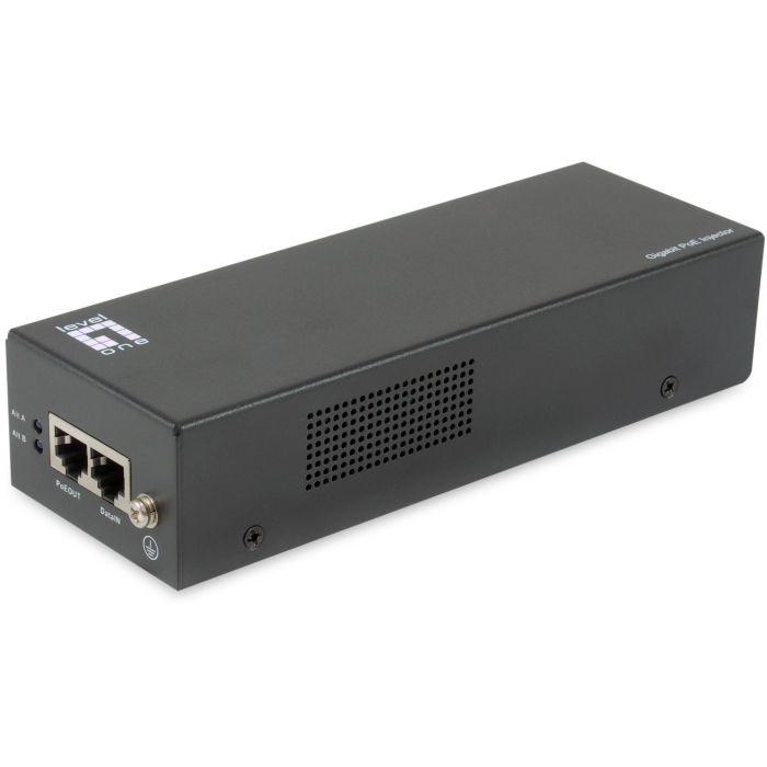 LevelOne POI-5003 Inyector PoE Gigabit Ethernet 90W 10/100/1000 Mbit/s, IEEE 802.3bt, Negro