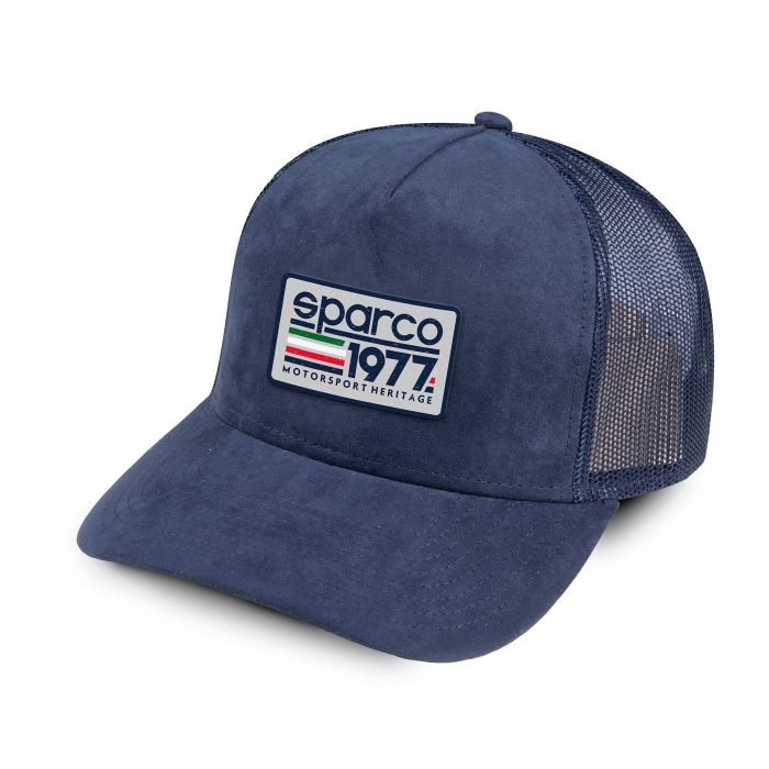 Sparco S01352BM Gorra Trucker Azul Marino de Gamuza y Malla Ventilada | Logotipo Automovilismo 1977 | Talla Única Sparco S01352BM Gorra Trucker Azul Marino de Gamuza y Malla Ventilada | Logotipo Automovilismo 1977 | Talla Única