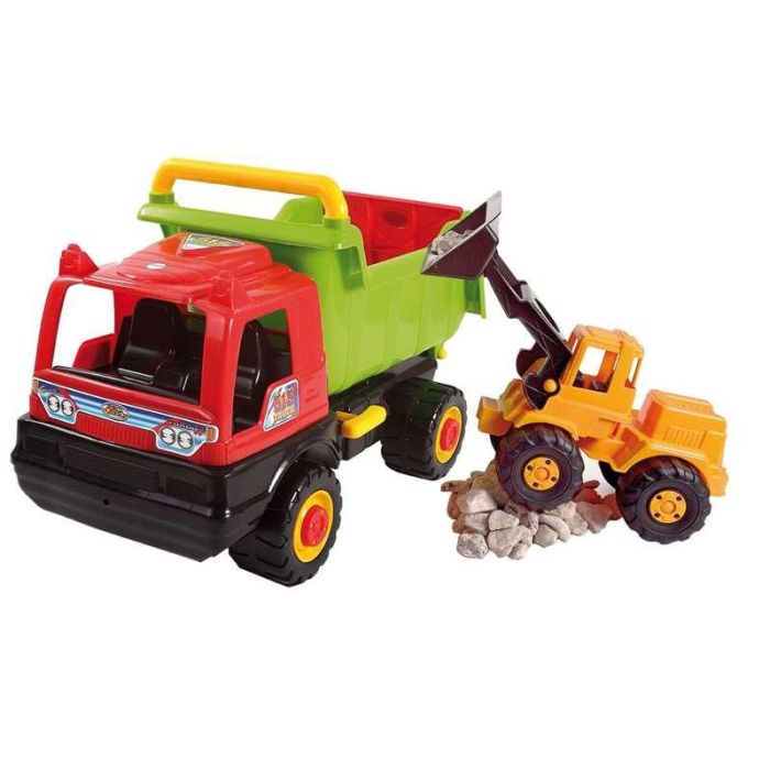 Camion volquete con excavadora 68x45x32 cm 1 Camion volquete con excavadora 68x45x32 cm 1