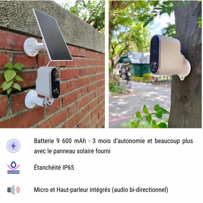 Konyks AAACF47440 Cámara de vigilancia exterior inalámbrica con panel solar Camini Air 2 Solar 3 Konyks AAACF47440 Cámara de vigilancia exterior inalámbrica con panel solar Camini Air 2 Solar 3