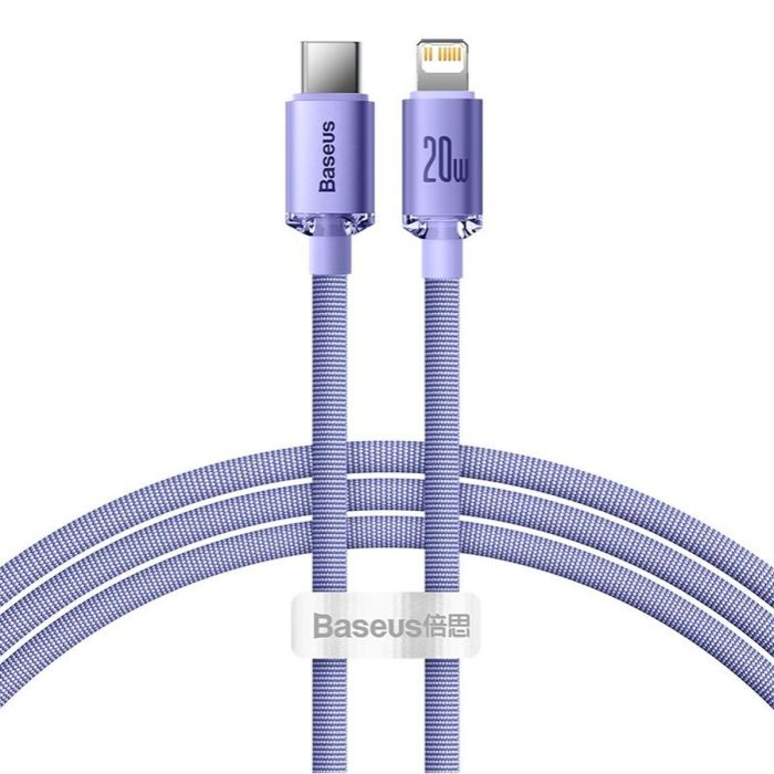 Cable USB-C a Lightning Baseus CAJY000205 Morado 1,2 m