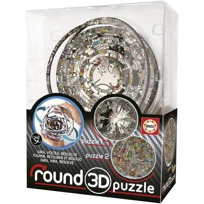 Educa 19707 Rompecabezas Redondo 3D Charles Fazzino 2 en 1, anillos que giran 360°, para niños a partir de 8 años Educa 19707 Rompecabezas Redondo 3D Charles Fazzino 2 en 1, anillos que giran 360°, para niños a partir de 8 años