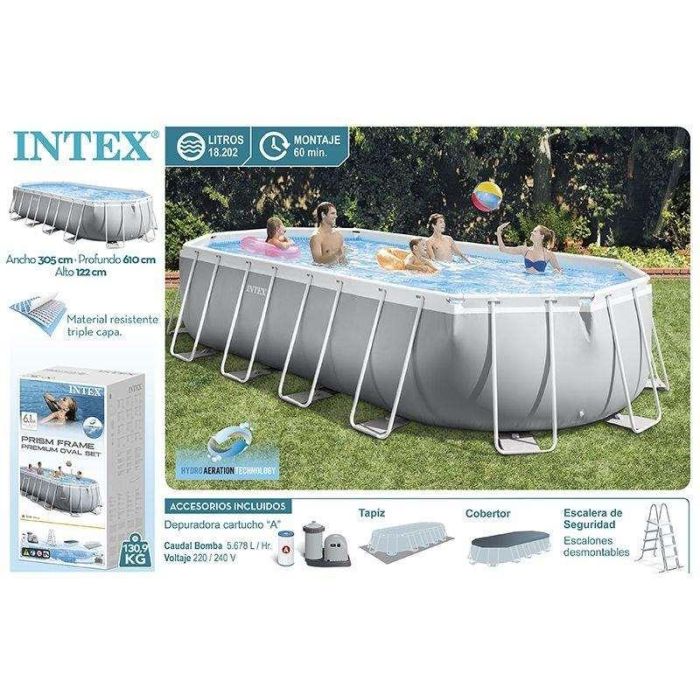 Piscina prism frame oval 610x305x122 cm(c/bomba f 6 Piscina prism frame oval 610x305x122 cm(c/bomba f 6